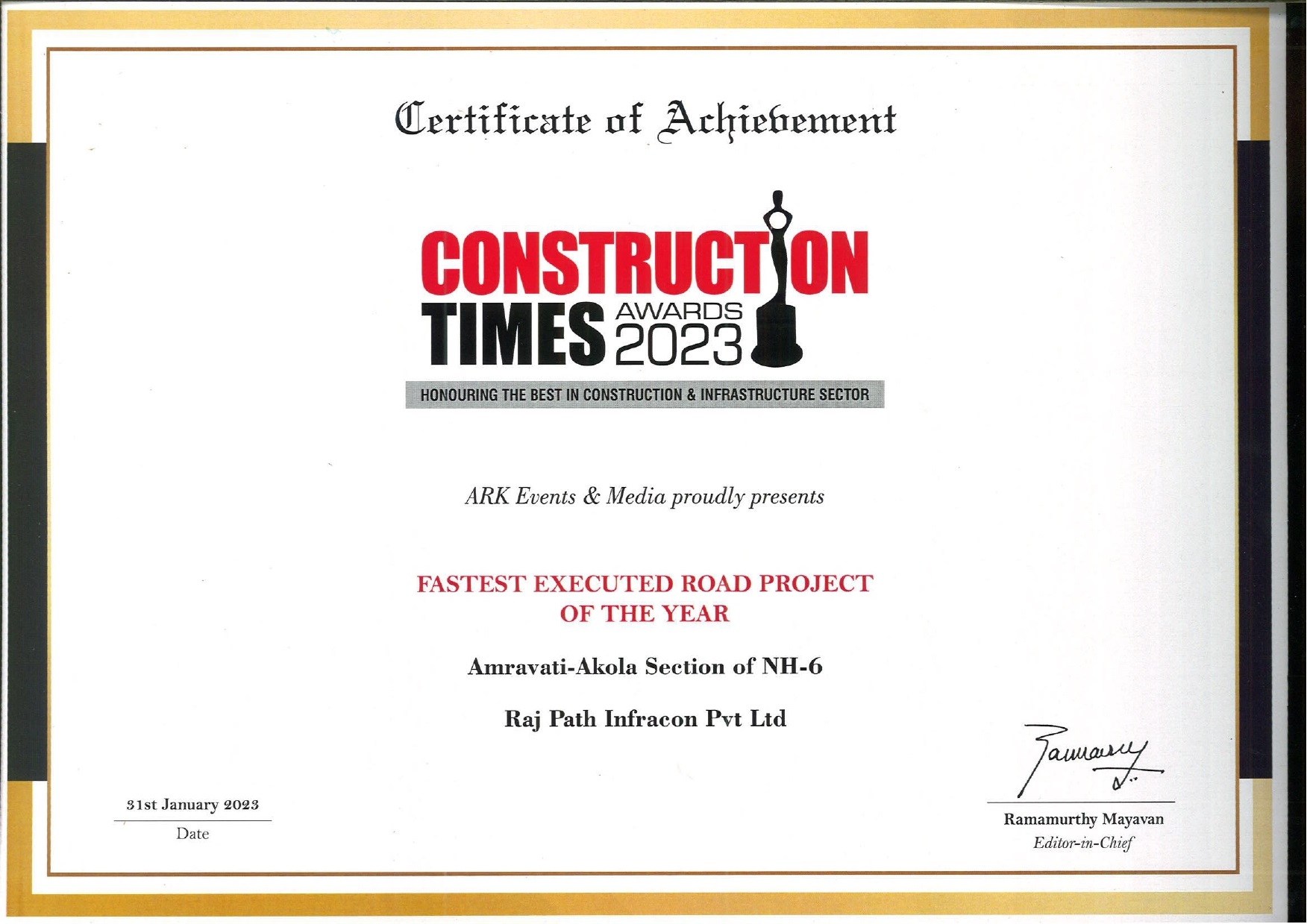 Construction Times Award